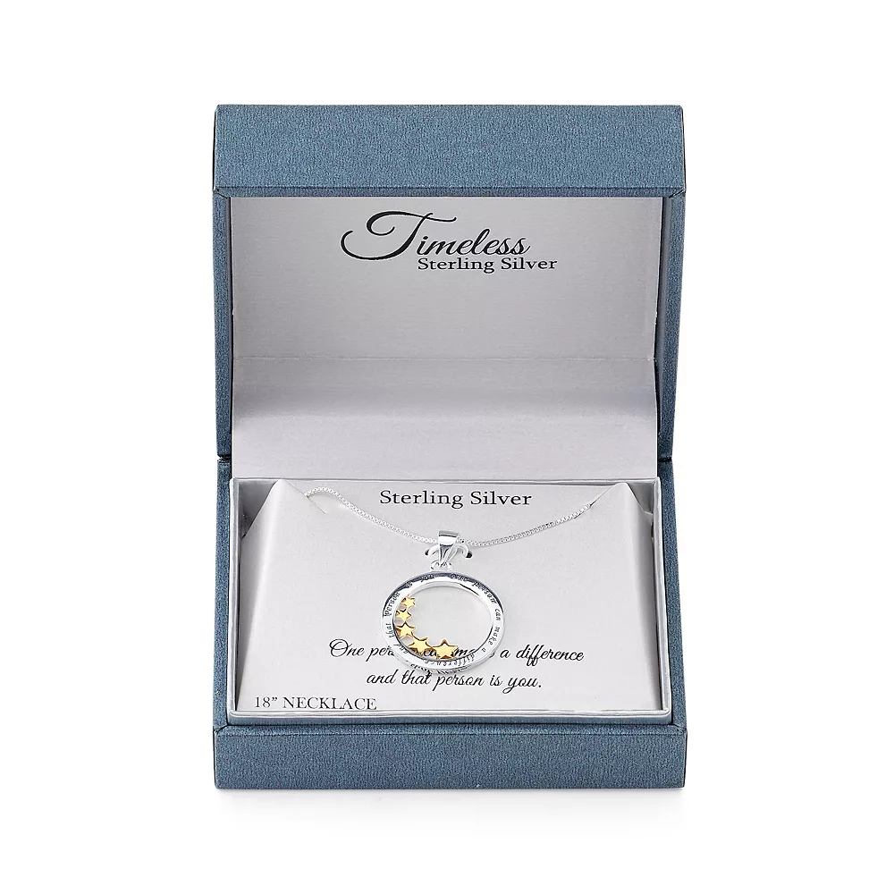 Timeless Sterling Silver Two Tone Inspirational Star Pendant - Image 2