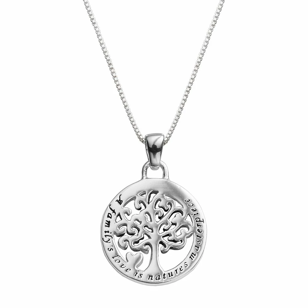 Timeless Sterling Silver Family Tree Pendant