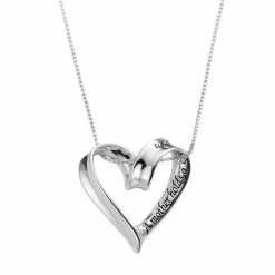 Timeless Sterling Silver Heart Mother Pendant