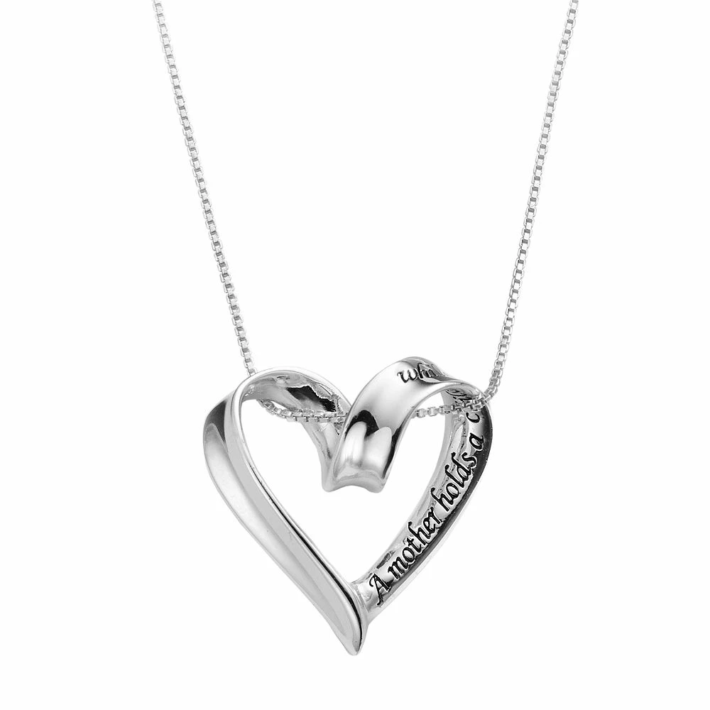 Timeless Sterling Silver Heart Mother Pendant