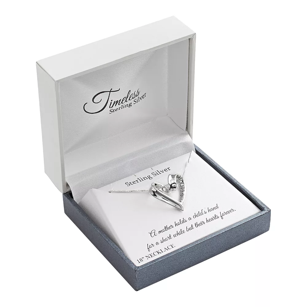 Timeless Sterling Silver Heart Mother Pendant - Image 3