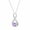 RADIANT GEM Amethyst Sterling Silver Infinity Pendant Necklace