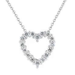 DiamonLuxe Sterling Silver 5/8 Carat T.W. Simulated Diamond Heart Pendant
