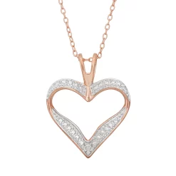 18k Rose Gold Over Silver Heart Pendant Necklace