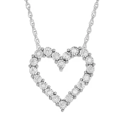 1/4 Carat T.W. Diamond Sterling Silver Heart Pendant Necklace