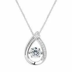 Floating DiamonLuxe 1 5/8 Carat T.W. Simulated Diamond Teardrop Pendant