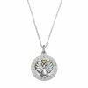 Timeless Sterling Silver Two Tone Crystal "Guardian Angel" Pendant