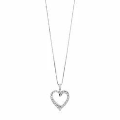 Survivor Collection Sterling Silver Crystal Open Heart Pendant Necklace