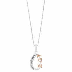 Timeless Sterling Silver Two Tone "Follow Your Heart" Pendant Necklace