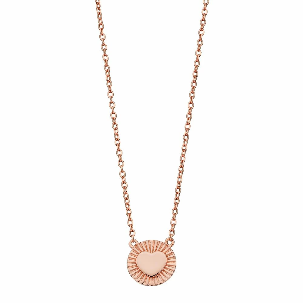 R LIM Round Heart Pendant Necklace