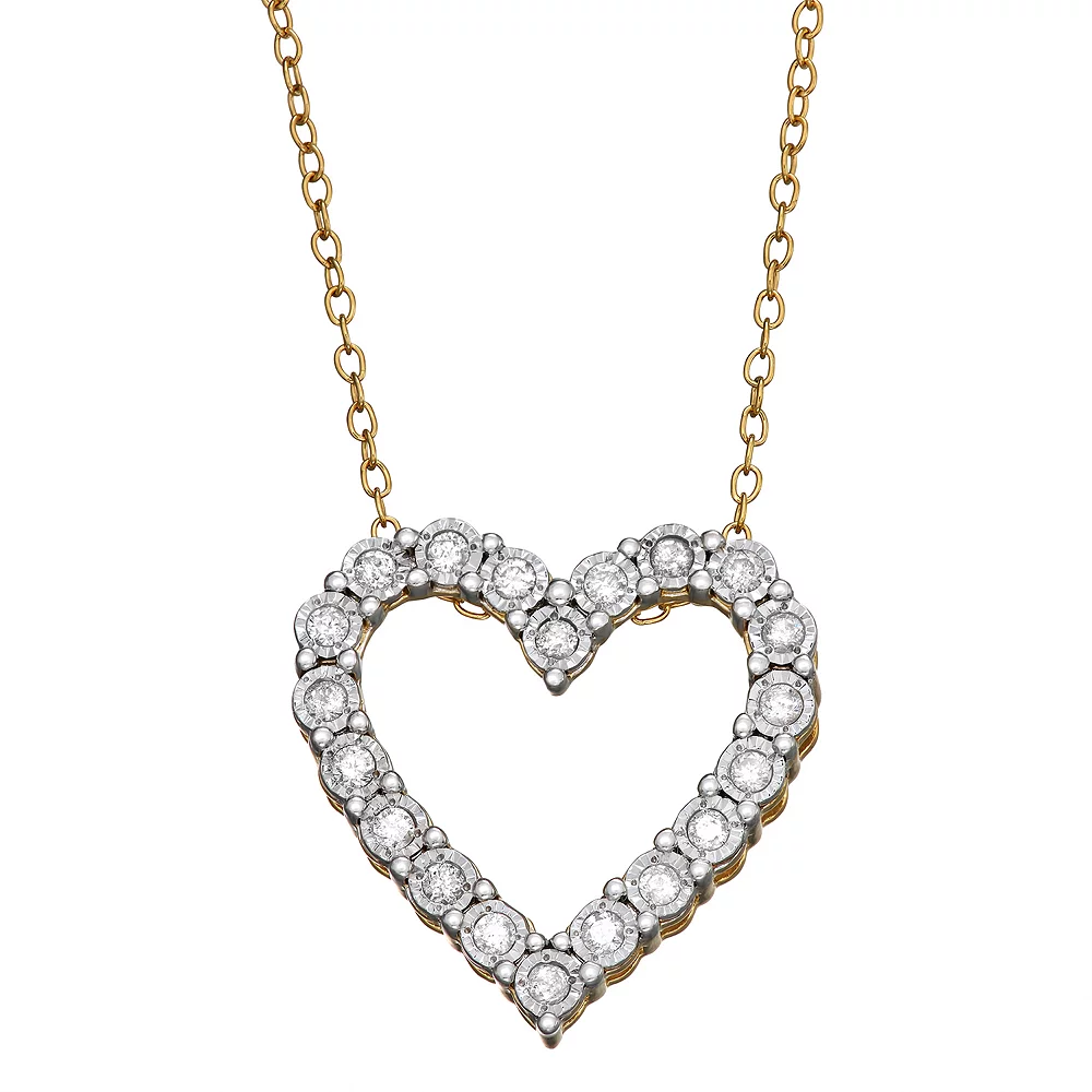 Sterling Silver 1/4 Carat T.W. Diamond Heart Pendant Necklace - Image 3