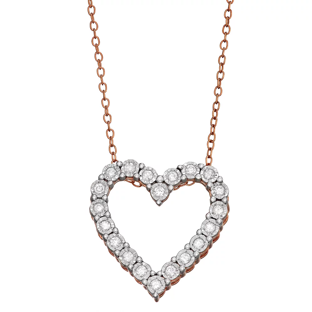 Sterling Silver 1/4 Carat T.W. Diamond Heart Pendant Necklace - Image 2