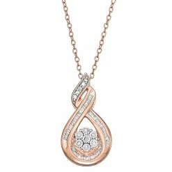 Sterling Silver 1/4 Carat T.W. Diamond Teardrop Pendant