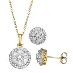 Sterling Silver 1/2 Carat T.W. Diamond Pendant & Stud Earring Set