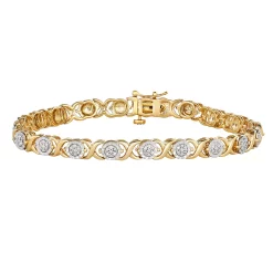 Sterling Silver 1/4 Carat T.W. Diamond "XO" Bracelet