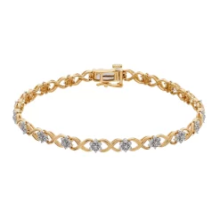 14k Gold over Sterling Silver Diamond Accent Bracelet