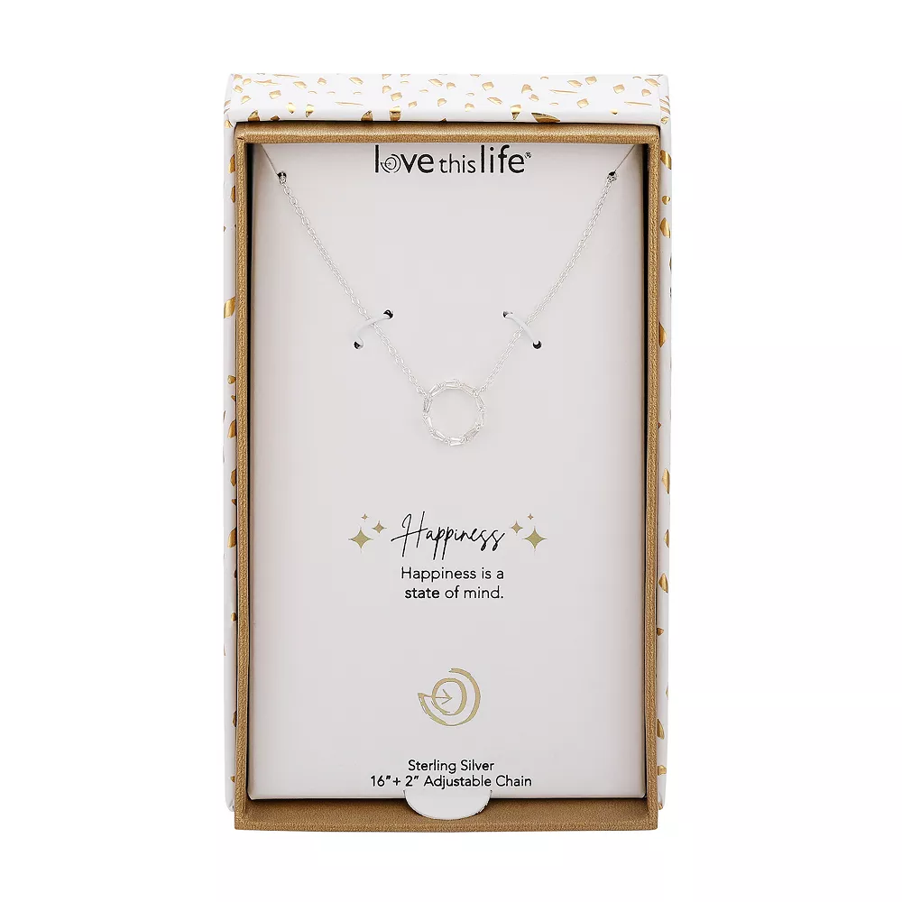 Love This Life® Sterling Silver Cubic Zirconia Baguette Circle Necklace - Image 4