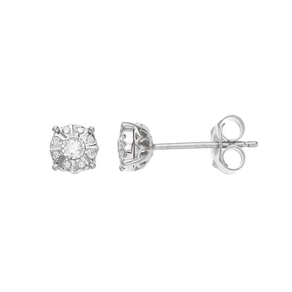 1/10 Carat T.W. Diamond Composite Round Stud Earrings - Image 2