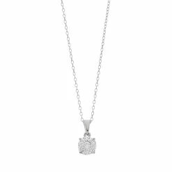 1/10 Carat T.W. Diamond Composite Round Pendant Necklace