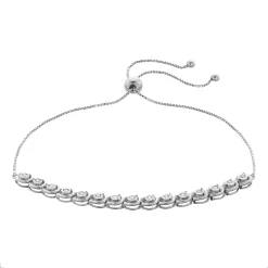 Sterling Silver 1/4 Carat T.W. Diamond Bolo Tennis Bracelet