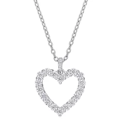 Stella Grace Sterling Silver 1/2 Carat T.W. Lab Created Moissanite Heart Pendant Necklace
