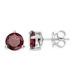 RADIANT GEM 7 mm Garnet Martini Stud Earrings