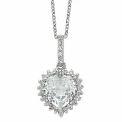 Sophie Miller Sterling Cubic Zirconia Faceted Heart Necklace