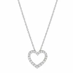Grown With Love Sterling Silver 1/3 Carat T.W. Lab-Grown Diamond Heart Pendant Necklace