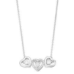 Sterling Silver 1/10 Carat T.W. Diamond 3 Heart Necklace