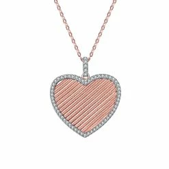 18k Rose Gold Over Sterling Silver Heart Pendant Necklace