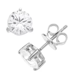 RADIANT GEM Lab-Created White Sapphire Birthstone Stud Earrings