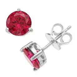 RADIANT GEM Lab-Created Ruby Birthstone Stud Earrings