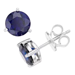 RADIANT GEM Lab-Created Sapphire Birthstone Stud Earrings