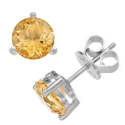 RADIANT GEM Citrine Birthstone Stud Earrings