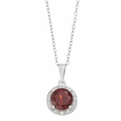 RADIANT GEM Garnet & Diamond Accent Birthstone Pendant Necklace