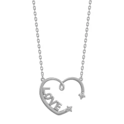 OLIVIA AND HARPER Sterling Silver "Love" Heart Necklace