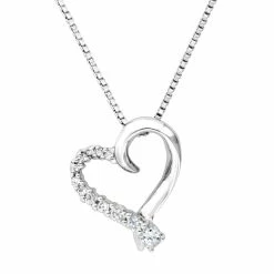 DiamonLuxe Sterling Silver .32-ct. T.W. Simulated Diamond Heart Journey Pendant