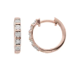 Diamond Brilliance Sterling Silver 1/10 Carat T.W. Diamond Hoop Earrings