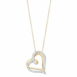 Sterling Silver 1/4 Carat T.W. Diamond Heart Pendant Necklace