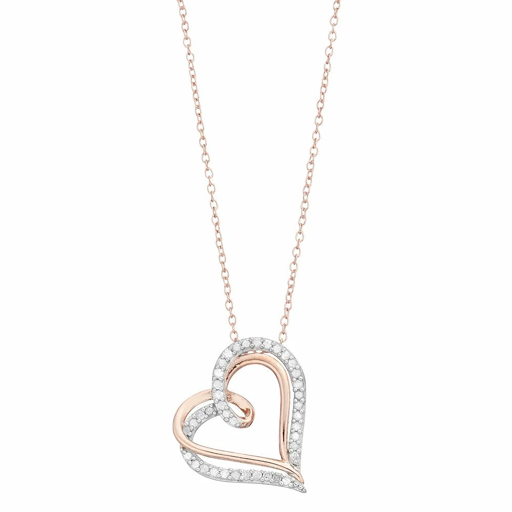 Sterling Silver 1/4 Carat T.W. Diamond Heart Pendant Necklace - Image 2
