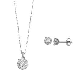 1/2 Carat T.W. Diamond Lotus Pendant Necklace & Earrings Set