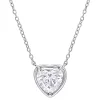 Stella Grace Sterling Silver 2 Carat T.W. Lab-Created Moissanite Halo Heart Necklace