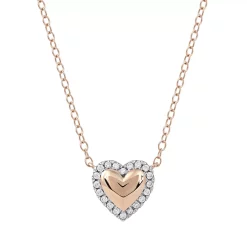 DeCouer 1/8 Carat T.W. Diamond Heart Halo Necklace