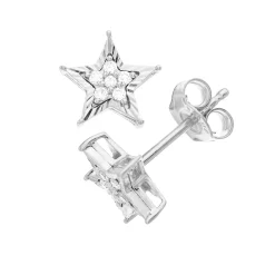 Diamond Brilliance Sterling Silver 1/10 Carat T.W. Diamond Star Stud Earrings