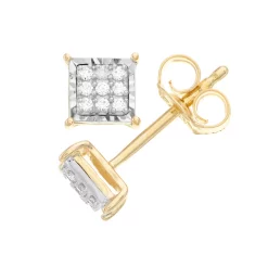 Diamond Brilliance Sterling Silver 1/10 Carat T.W. Diamond Teardrop Stud Earrings