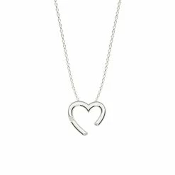 Sterling Silver Diamond Accent Open Heart Pendant