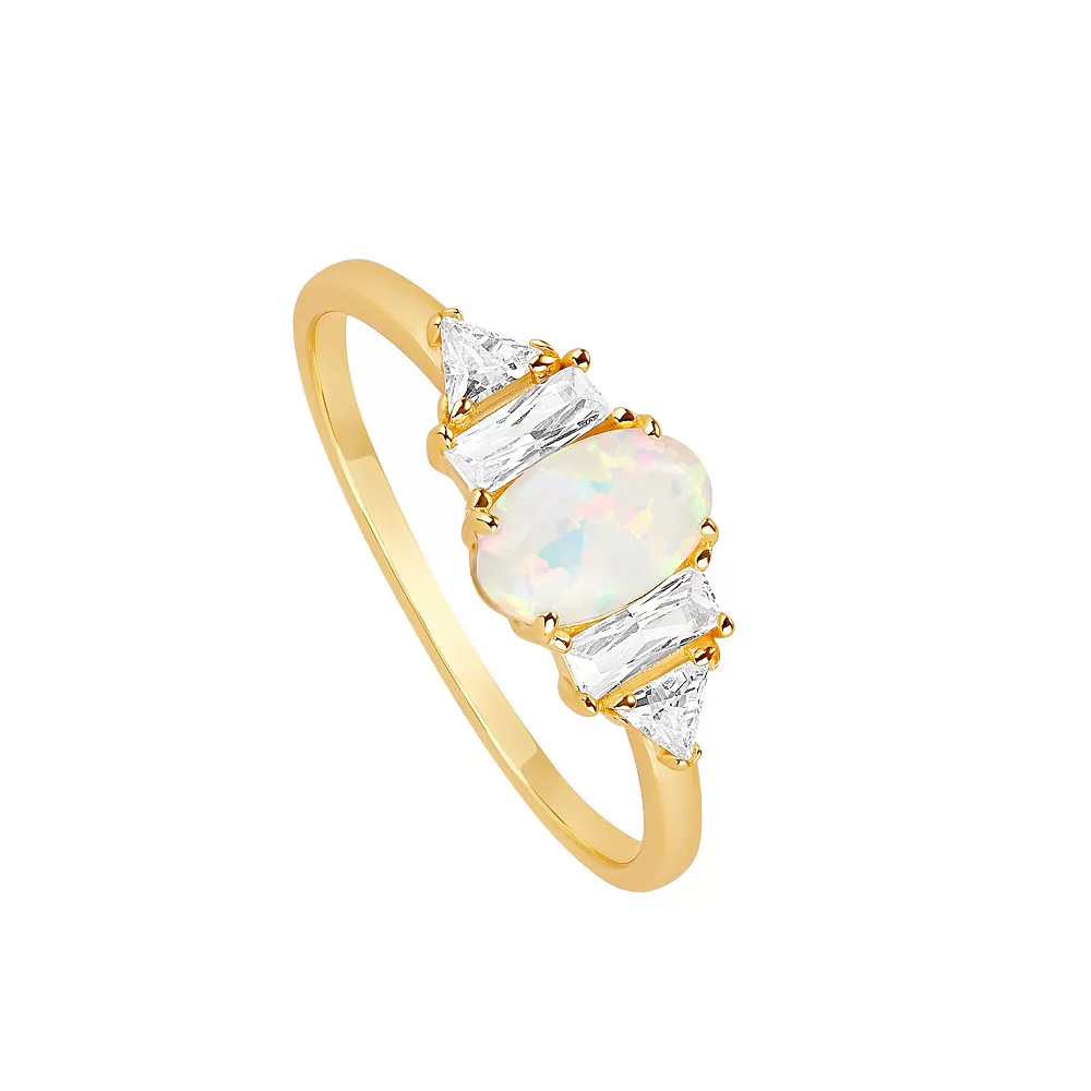 PRIMROSE Cubic Zirconia & Opal Ring - Image 4