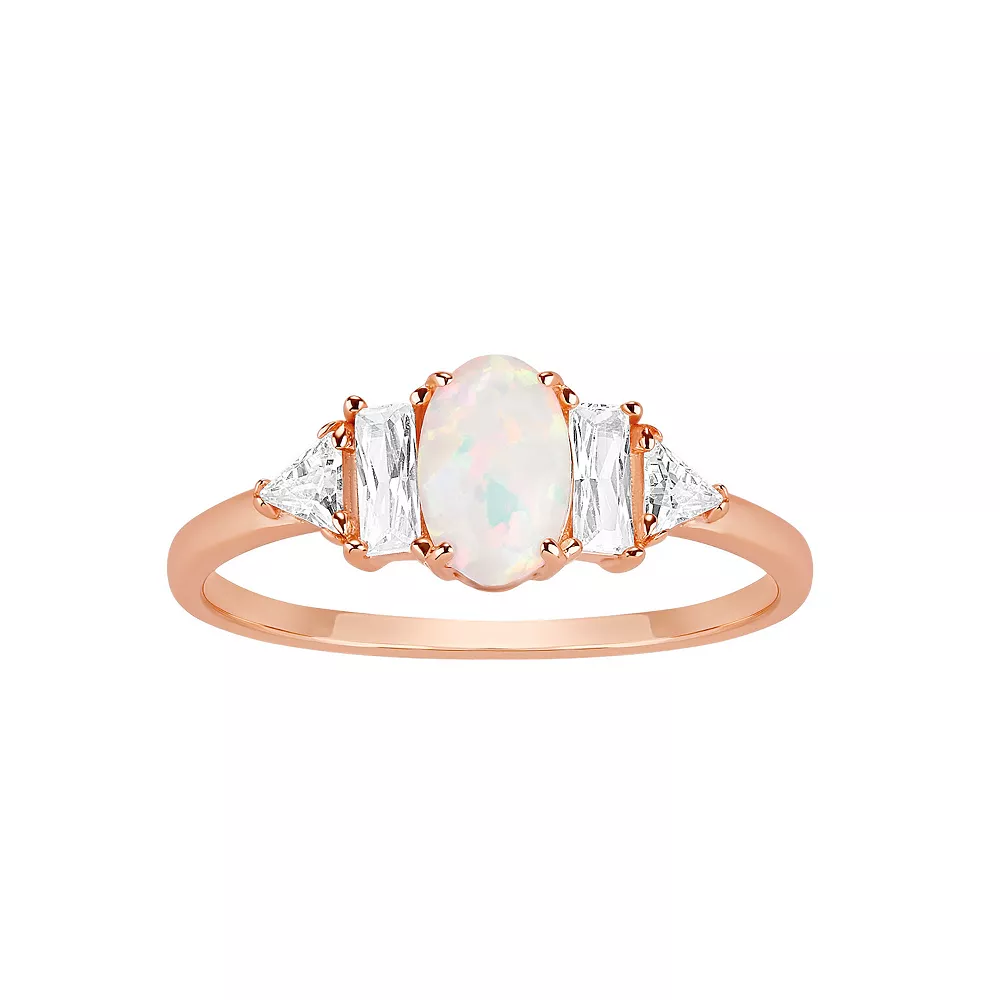 PRIMROSE Cubic Zirconia & Opal Ring