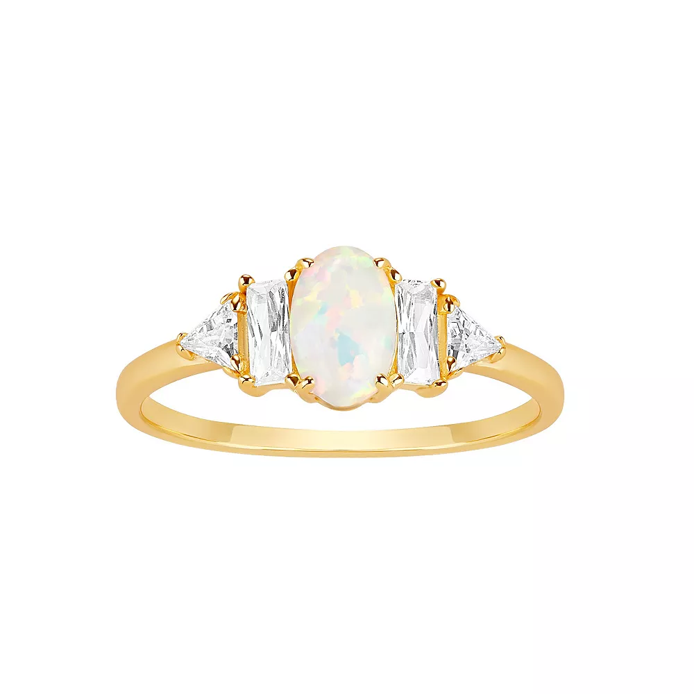 PRIMROSE Cubic Zirconia & Opal Ring - Image 2