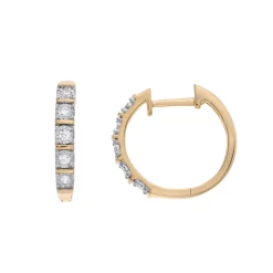 1/4 Carat T.W Diamond Hoop Earrings